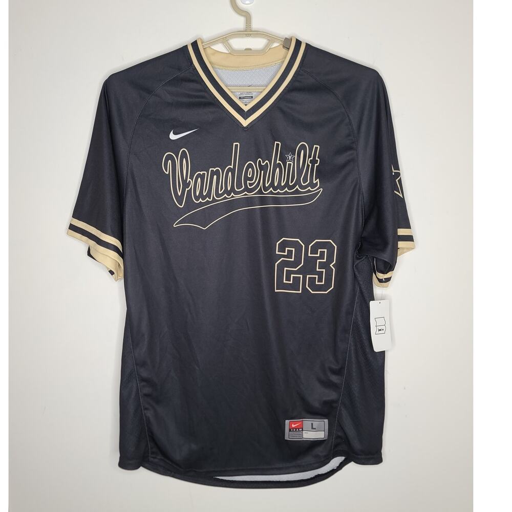 NWT Nike Vanderbilt Commodores v-neck short sleeve baseball jersey #23 -  large